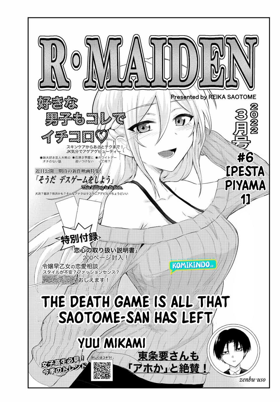 The Death Game Is All That Saotome-san Has Left Chapter 6