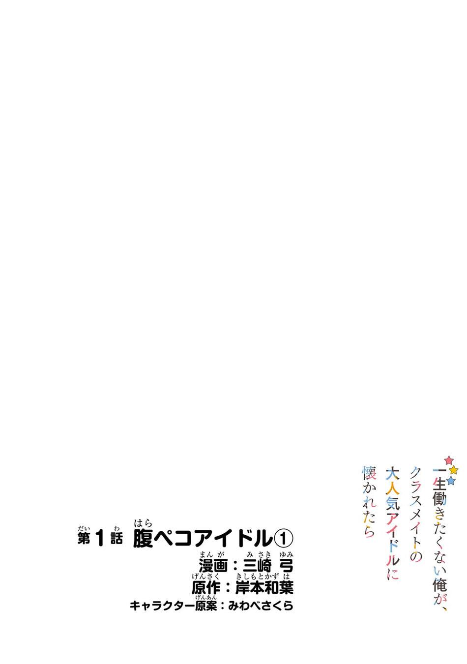 Isshou Hatarakitakunai Ore ga Classmate no Daininki Idol ni Natsukaretara Chapter 1